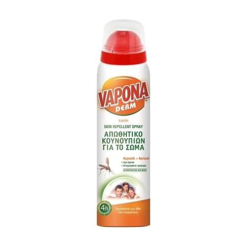 Vapona Derm Family Skin Repellent Body Spray Απωθητικό Spray Σώματος για Κουνούπια, Κατάλληλο για Όλη την Οικογένεια 100ml